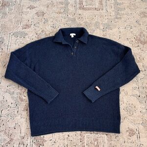 Lunya silk blend sweater xs/s navy